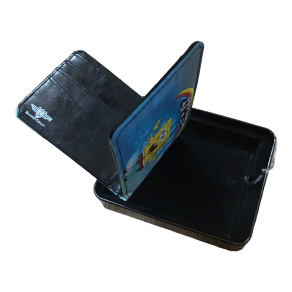 Spongebob squarepants blue printed bifold wallet with case brand new‎
